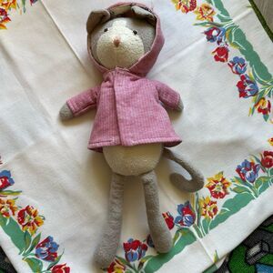 Hazel Village Gracie Gray Kitty Cat Plush Doll in Pink  Removable Hooded Jacket